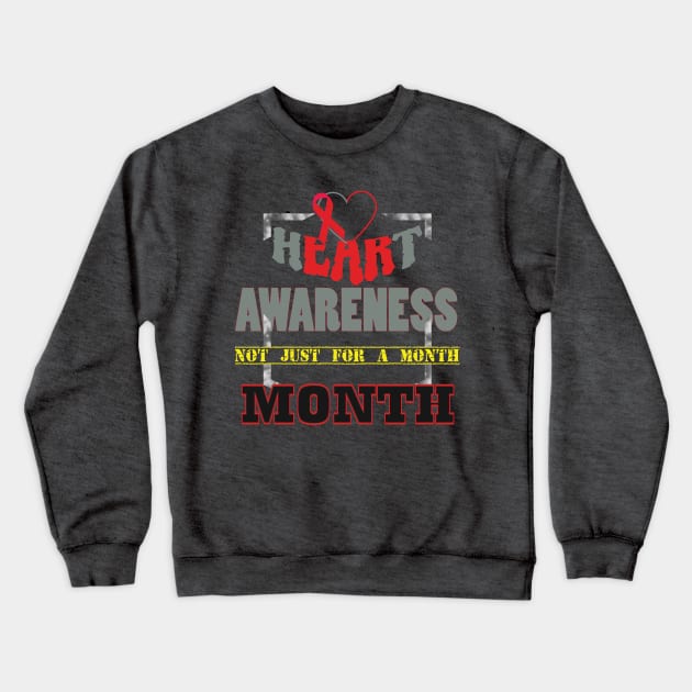 Heart disease awareness month Crewneck Sweatshirt by TeeText